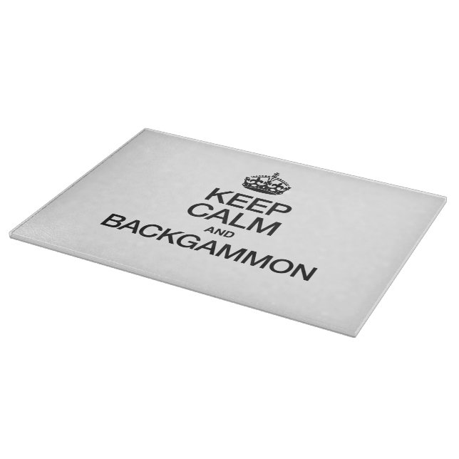 PLANCHE À DÉCOUPER GARDER CALME ET BACKGAMMON (Coin)