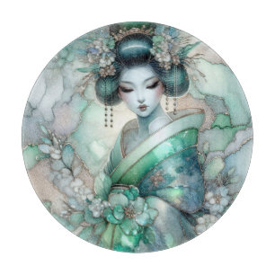 Planche À Découper Geisha en vert série de conception #1