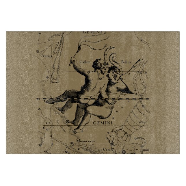 Planche À Découper Gemini Constellation Zodiac Hevelius 1690 (Devant)