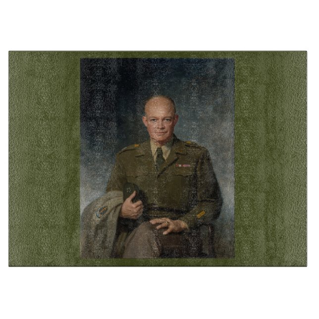 Planche À Découper Général Dwight Eisenhower Portrait peint 5 étoiles (Devant)