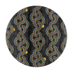 Planche À Découper Geo Stripe : Design Vintage tendance