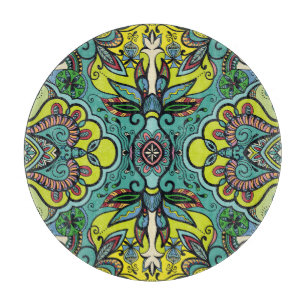 Planche À Découper Géométrique floral, coloré abstrait textu transpar