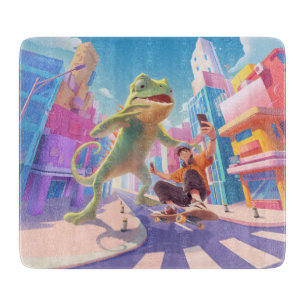 Planche À Découper Giant Chameleon - Illustration de la ville