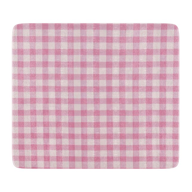 Planche À Découper Gingham Rose Bébé (Devant)