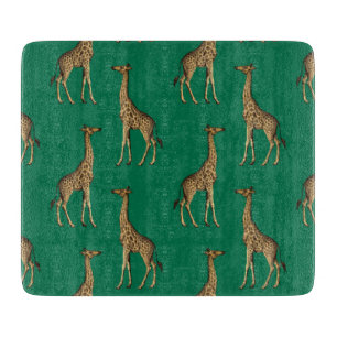 Planche À Découper Girafe Mammifère Vert Émeraude Animal Sauvage Afri