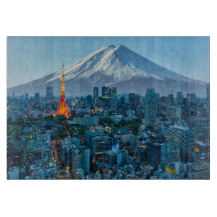 Planche À Découper Glace et neige   Mt. Fuji et Tokyo Skyline