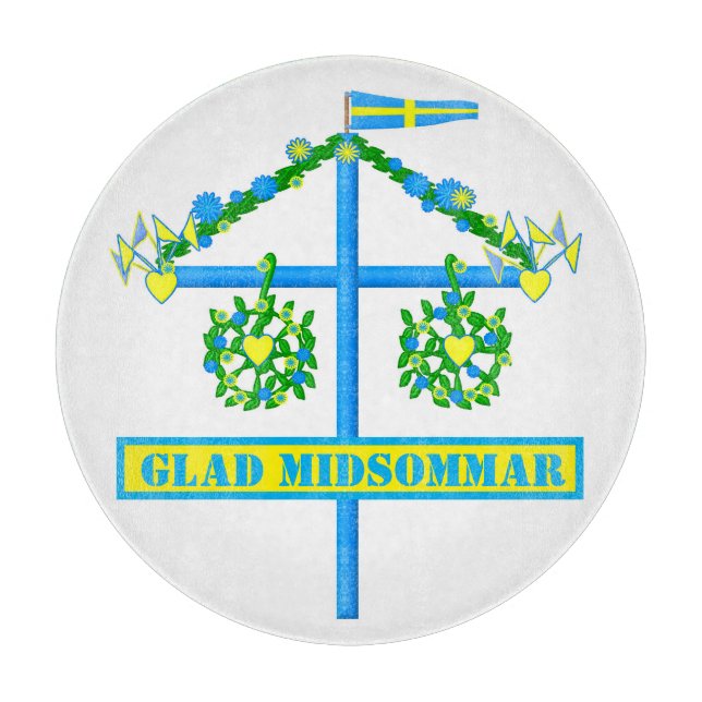 Planche À Découper Glad Midsommar, Flagstang Personnaliser (Devant)