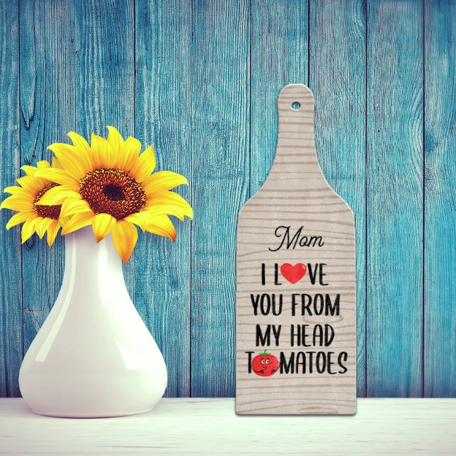 Planche À Découper Glass Custom Je T'Aime De Ma Tête Tomates (Créateur téléchargé)