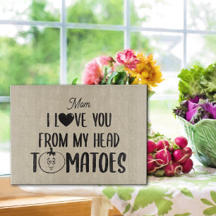 Planche À Découper Glass Custom Je T'Aime De Ma Tête Tomates