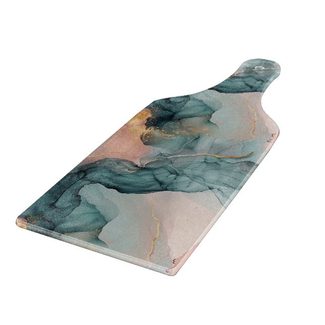 Planche À Découper Glass Cutting Board - Marble Effect Pattern (Coin)