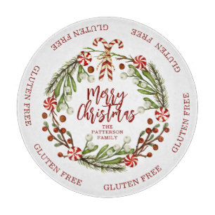 Planche À Découper Gluten Gratuit Joyeux Sucre de canne de Noël Flora