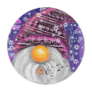 Planche À Découper Gnome In Purple Casquette Christmas Cutboard