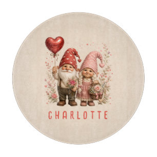 Planche À Découper Gnomes de la Saint-Valentin personnalisés floraux