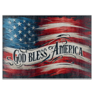 Planche à découper 'God Bless America'