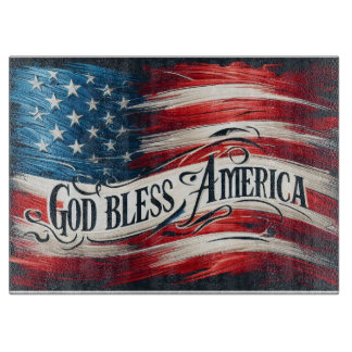 Planche À Découper God Bless America Cutting Board
