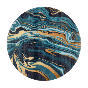 Planche À Découper Gold Emerald Marble Arrière - plan Luxe