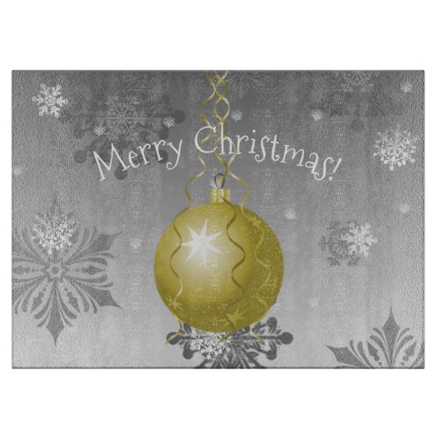 Planche À Découper Gold Fancy Christmas Ornament Cutboard (Devant)