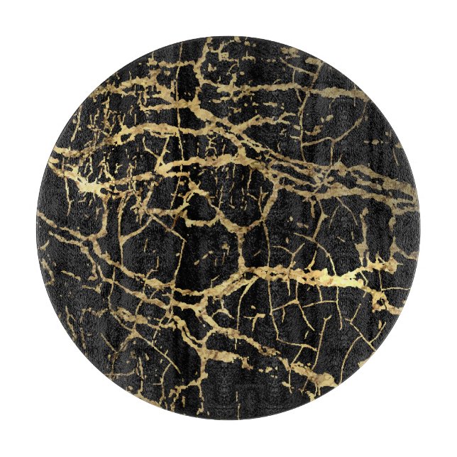Planche À Découper Gold Marbling Texture : Elément Design Luxe (Devant)