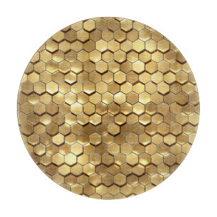 Planche À Découper Golden Honeycomb 3D Render Texture
