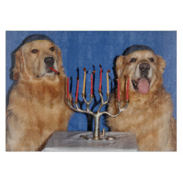 Planche À Découper Golden Retriever Hanoukka Menorah Lighting