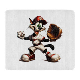 Planche À Découper Goofy Cat Baseball Pitcher Monte