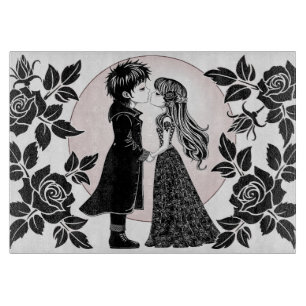 Planche À Découper Gothique Emo Enfants Kiss Valentine's Day