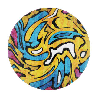 Planche À Découper Graffiti coloré Abstrait Arrière - plan noir