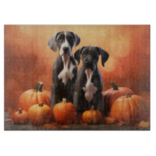 Planche À Découper Grand Chiot Danse Automne Délice Citrouille