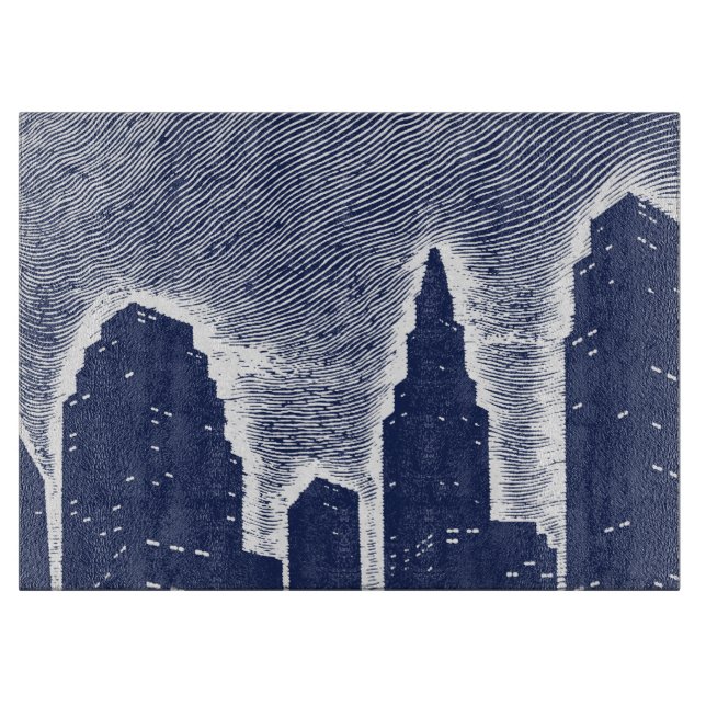 Planche À Découper Grand City Night Lights cityscape skyline (Devant)