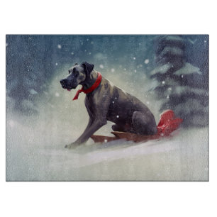 Planche À Découper Grand Danois Noël neige hiver