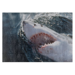 Planche À Découper Grand requin blanc en mer