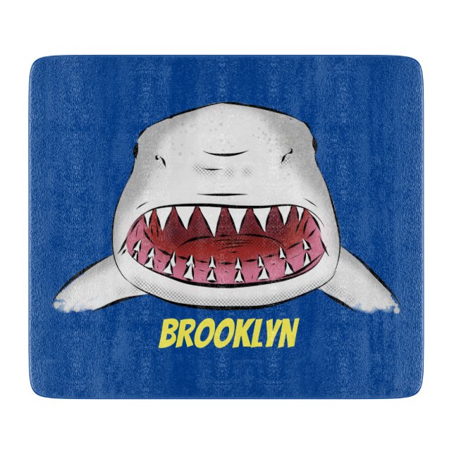 Planche À Découper Grand requin blanc moyen dessin animé (Devant)