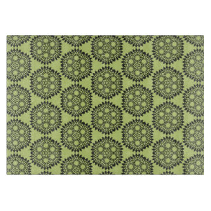 Planche À Découper Graphique circulaire élégant et classique vert cit