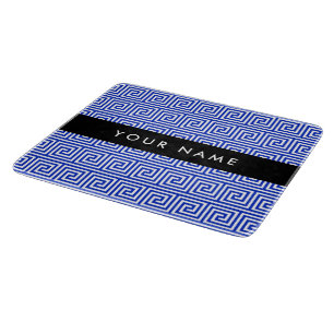 Planche À Découper Grec Meander Key Blue, Votre Nom, Personnaliser