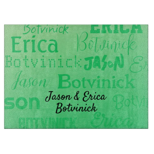 Planche À Découper Green Name Challah Board (Devant)