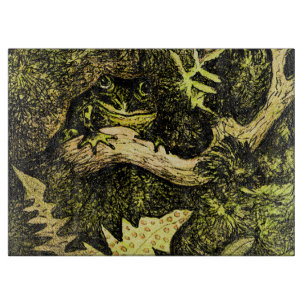 Planche À Découper Grenouille Art Nouveau hollandaise dans l'arbre