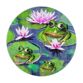 Planche À Découper Grenouilles Lotus Et Lily Pad