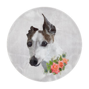 Planche À Découper Greyhound et Fleurs italiennes