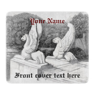 Planche À Découper Griffins sculpté crayon monochrome Art