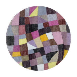 Planche À Découper Grille Irrégulière : Peinture Abstraite Violet-Jau