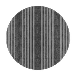 Planche À Découper Gris et charbon de bois cinq bandes motif