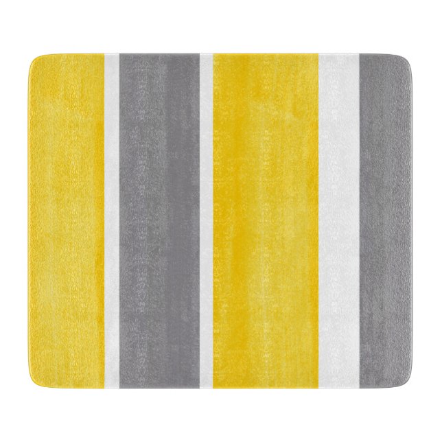 Planche À Découper Gris Jaune Gris Blanc Gris Moderne 2 (Devant)