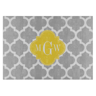 Planche À Découper Gris Whats Marocain #5 Ananas 3 Monogramme initial