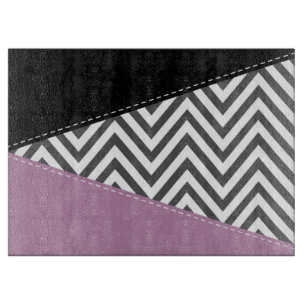 Planche À Découper Gris Zigzag, Gris Chevron, Motif Zigzag, Violet