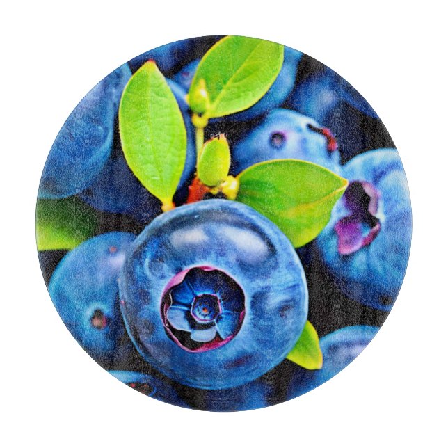 Planche À Découper Gros plan sur les bleuets frais (Devant)
