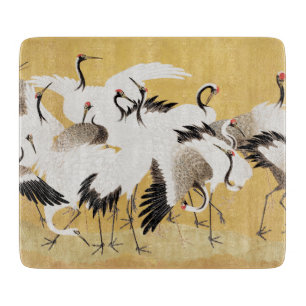 Planche À Découper Grues d'horloges japonaises Vintage Bird Rich Clas