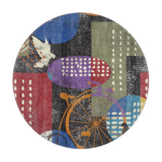 Planche À Découper Grunge Cityscape : Texture Vintage transparente