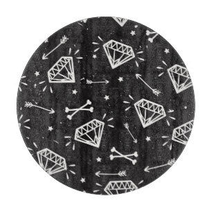 Planche À Découper Grunge rock : diamants, os motif.