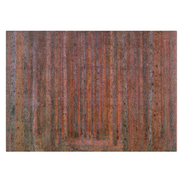 Planche À Découper Gustav Klimt Fir Forêt Tannenwald Arbres rouges (Devant)