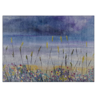 Planche À Découper Hachoir de paysage marin vide de plage